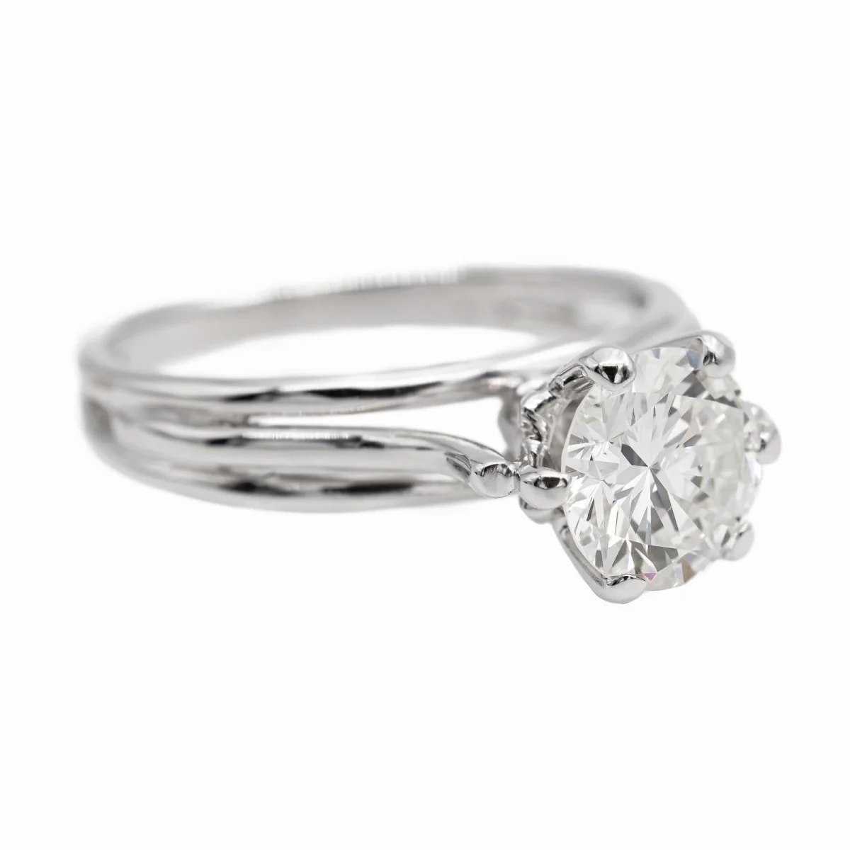 Bague Solitaire en or blanc et diamant - Image 6