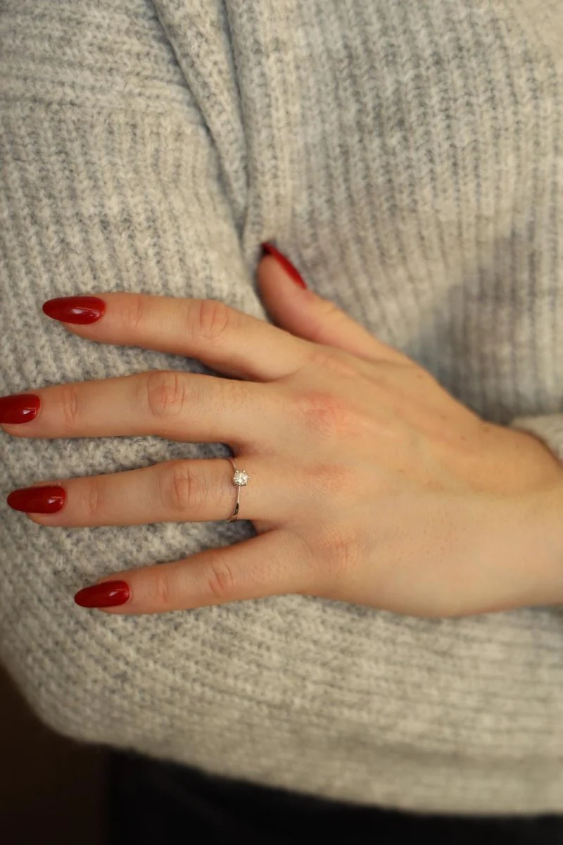 Bague Solitaire Or blanc Diamant - Image 2