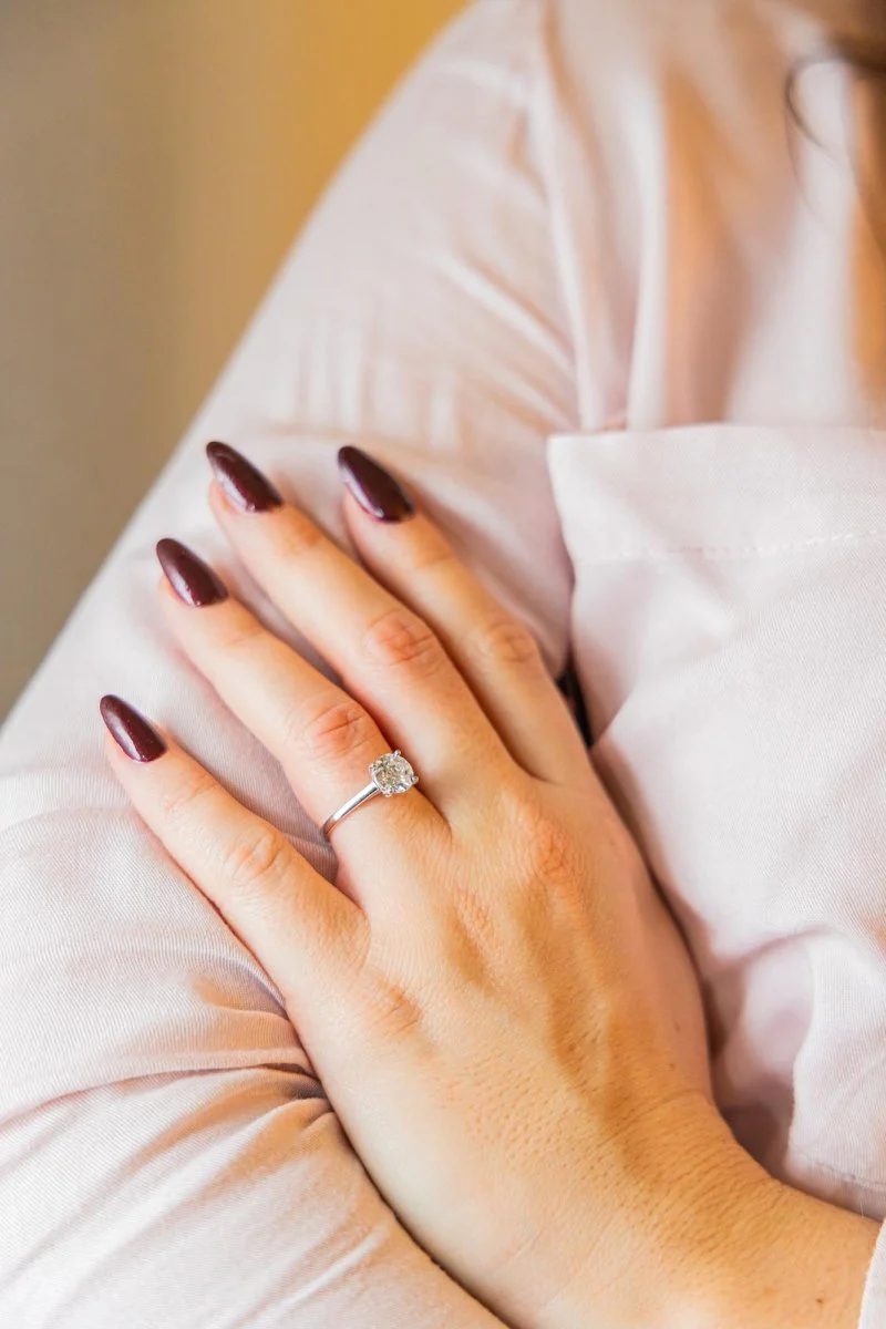 Bague Solitaire Or blanc Diamant - Image 2