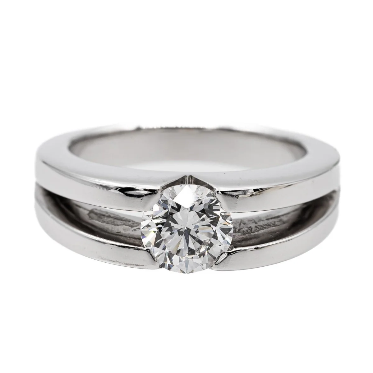 Bague Solitaire en or blanc et diamant