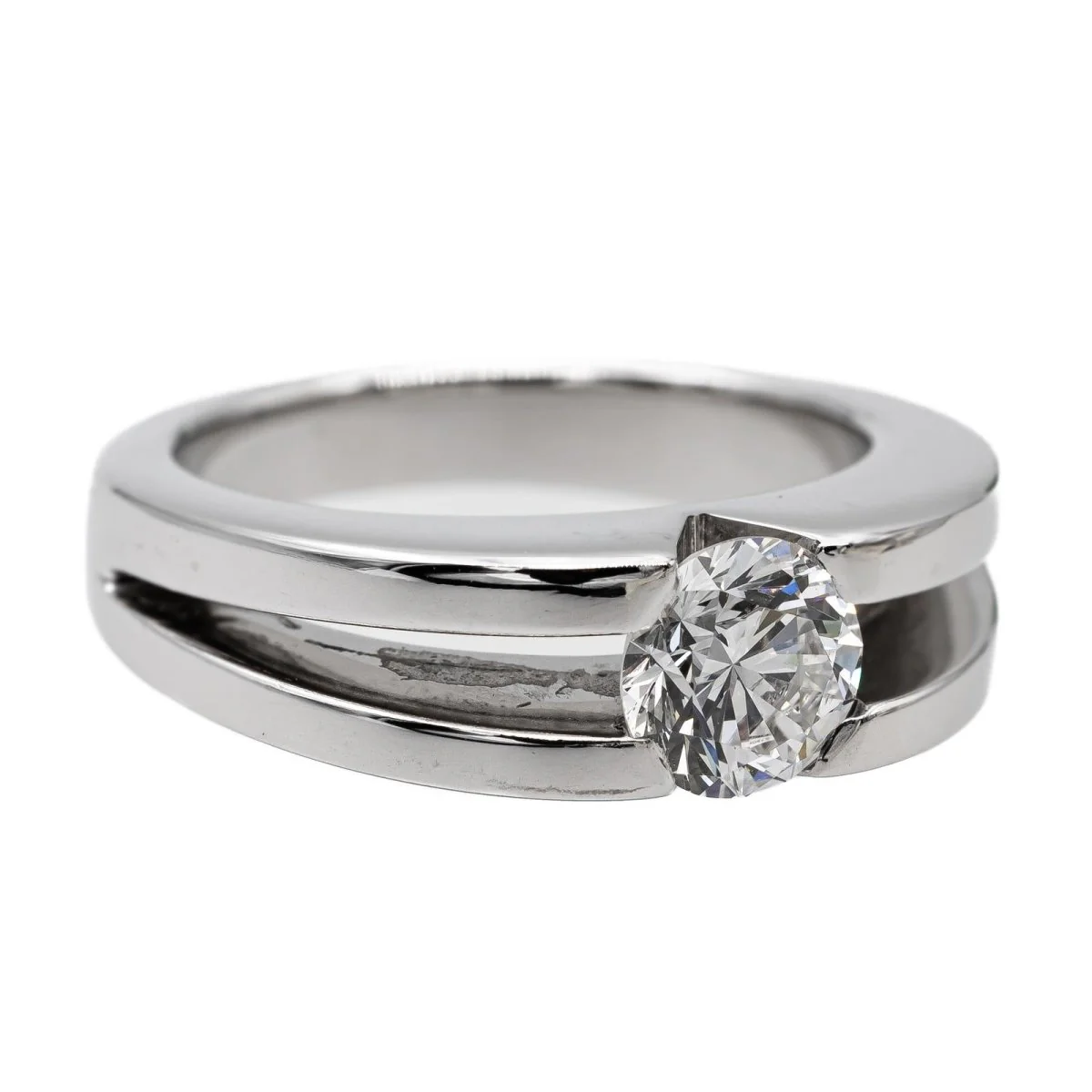 Bague Solitaire en or blanc et diamant - Image 7