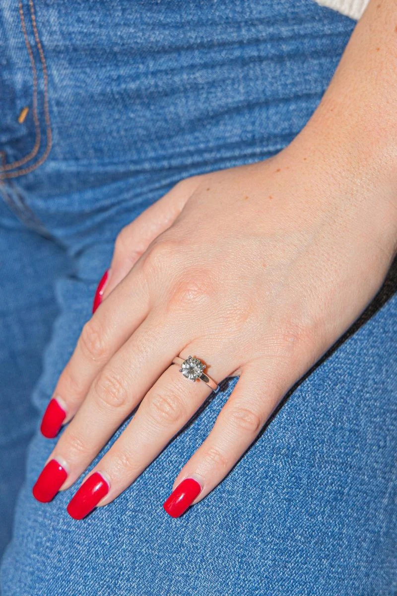 Bague Solitaire Or blanc Diamant - Image 2