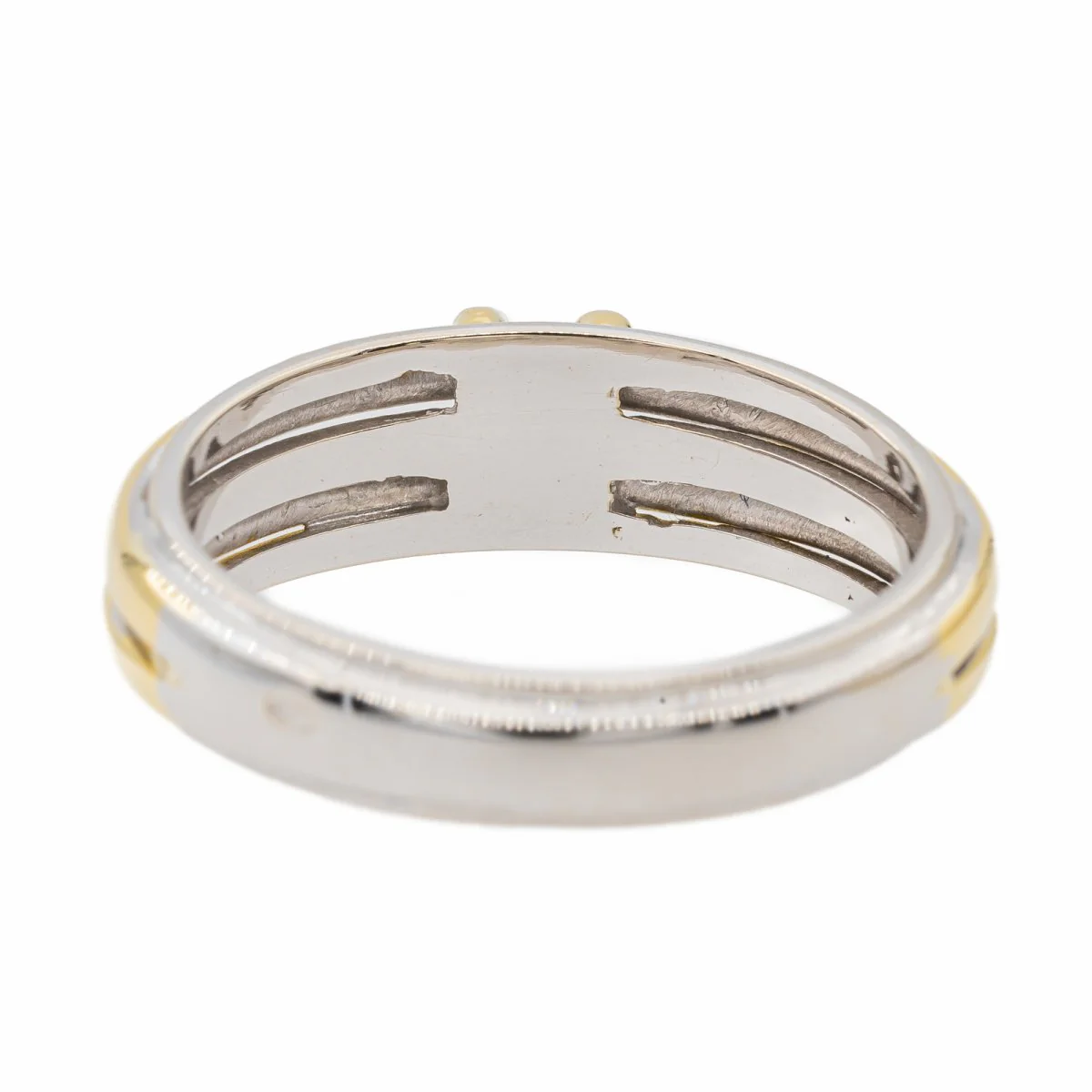 Bague Solitaire en or blanc, or jaune et diamant - Image 6