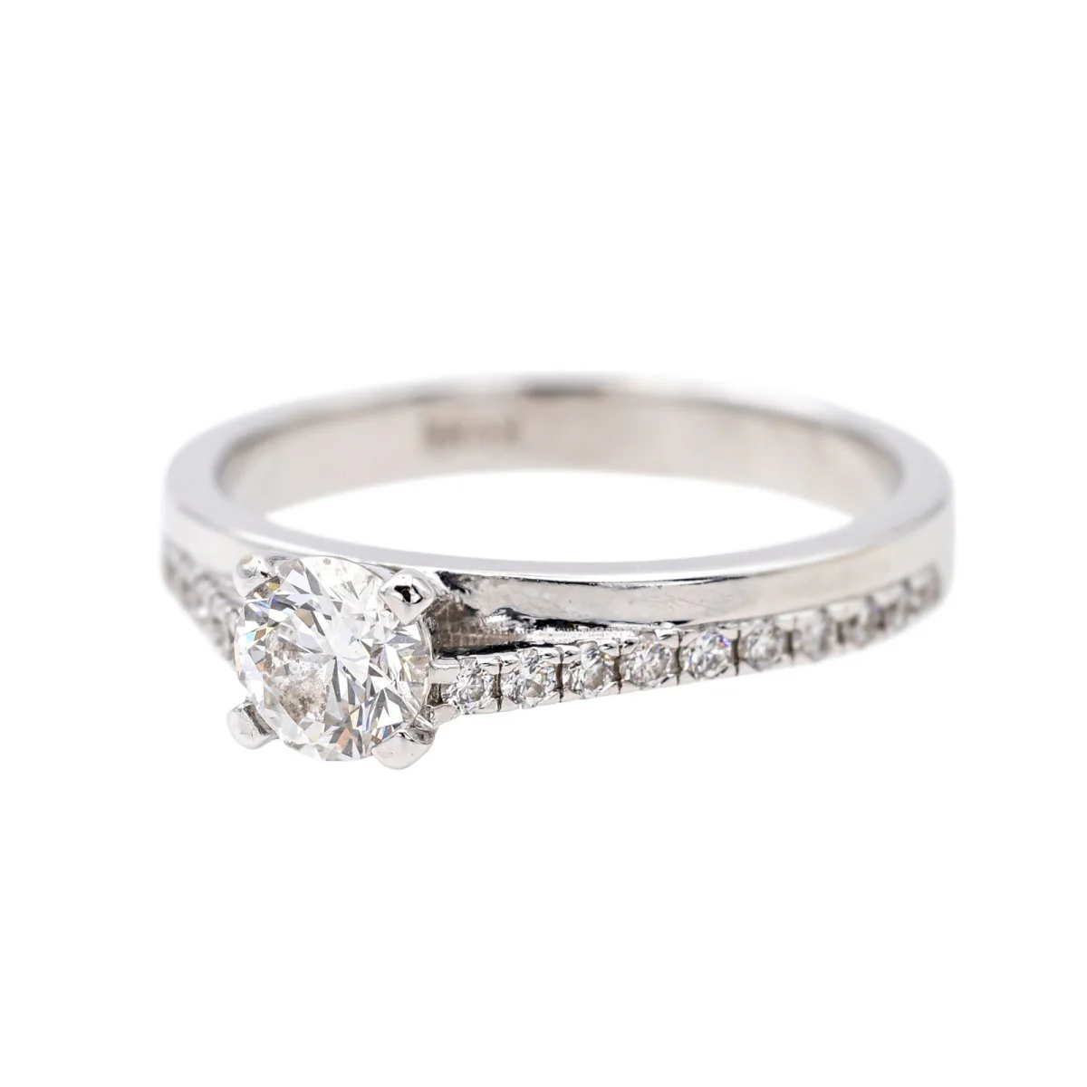 Bague Solitaire Or blanc Diamant - Image 3