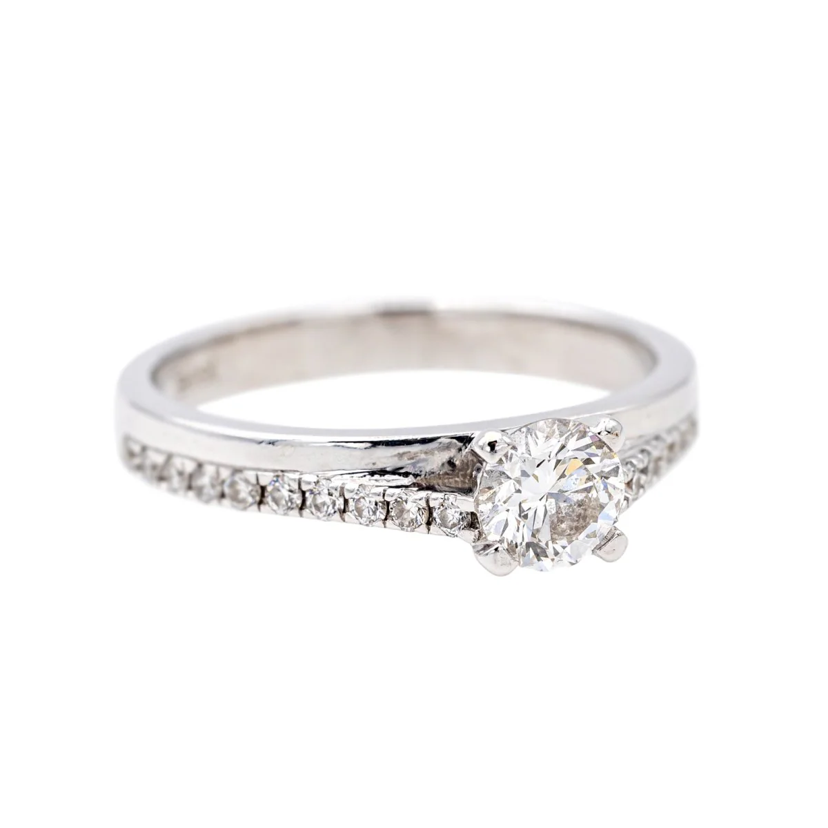 Bague Solitaire Or blanc Diamant - Image 5