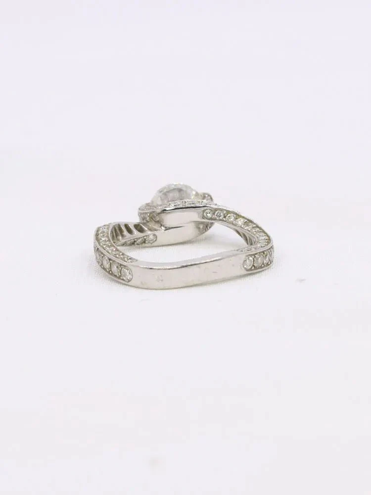 Bague solitaire or blanc diamants taille brillant 0,90 ct - Image 5