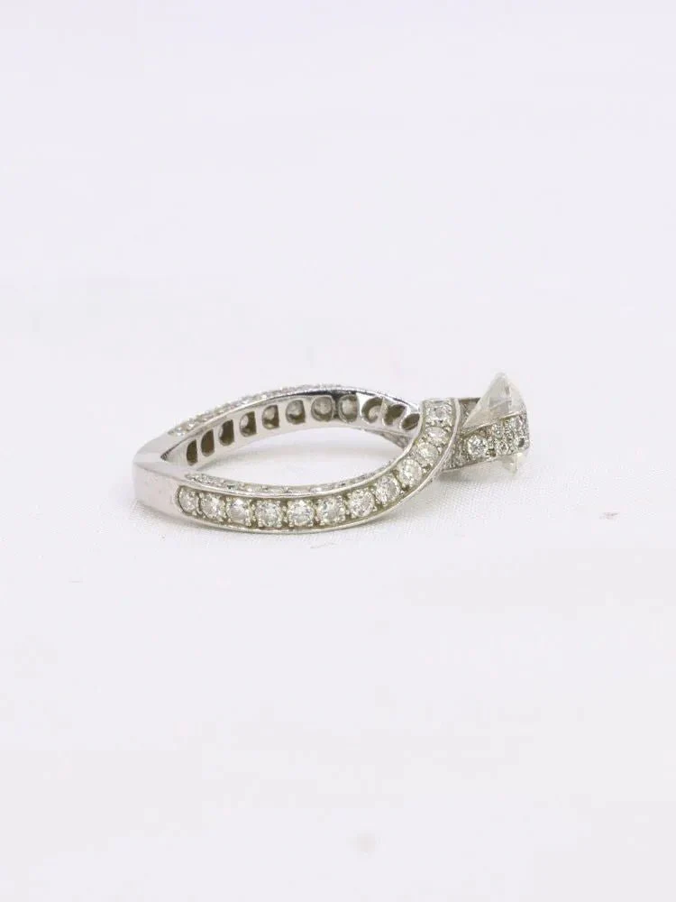 Bague solitaire or blanc diamants taille brillant 0,90 ct - Image 6
