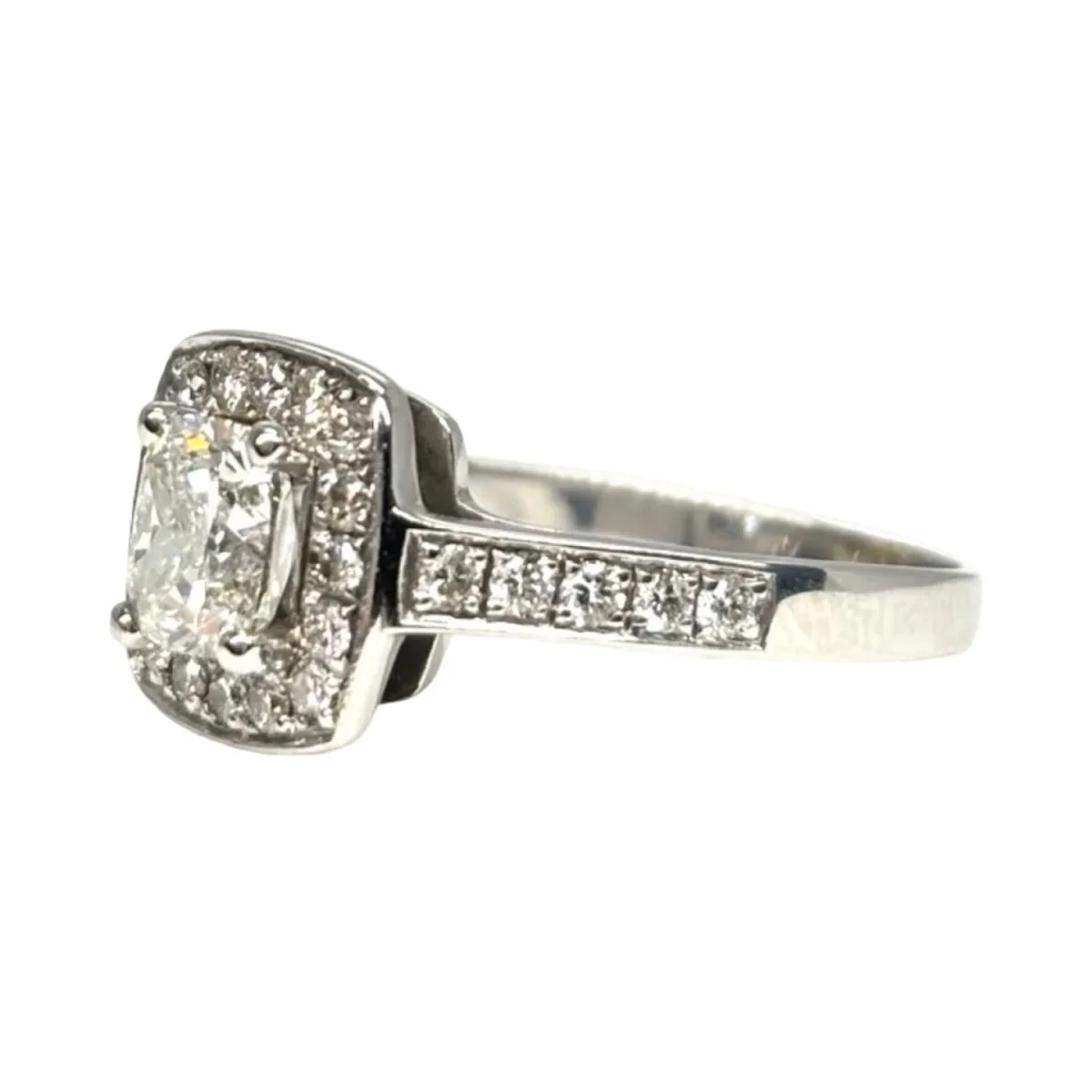 Bague Solitaire or blanc et diamants - Image 3