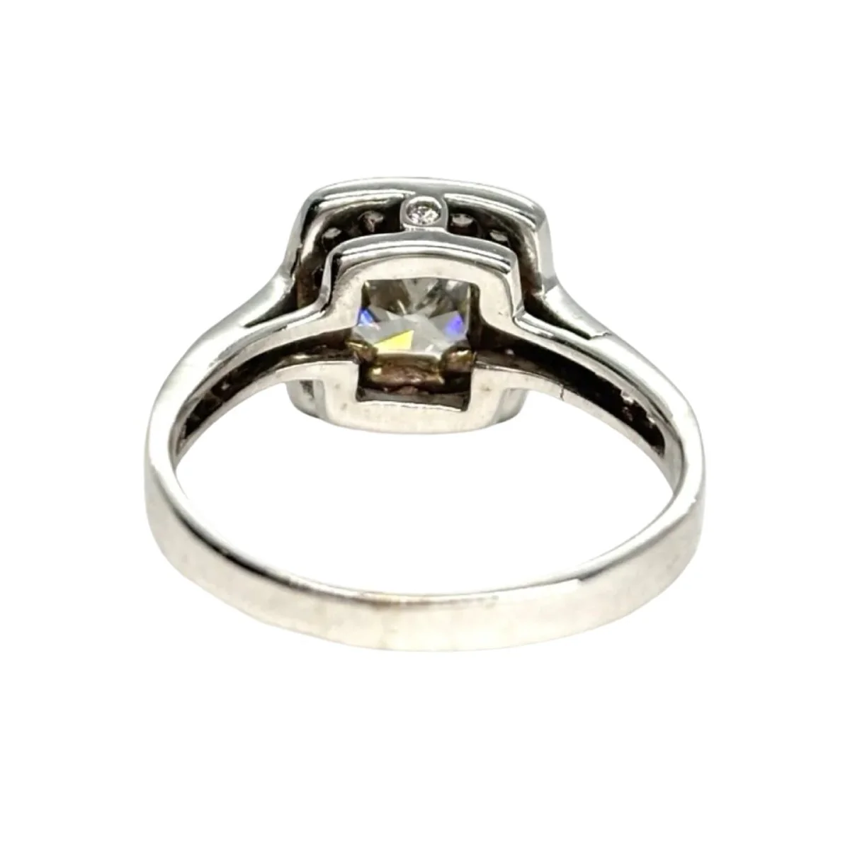 Bague Solitaire or blanc et diamants - Image 4