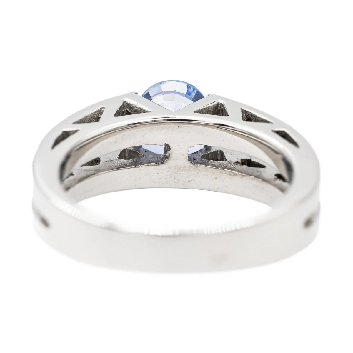 Bague Solitaire en Or blanc et Saphir - Image 5