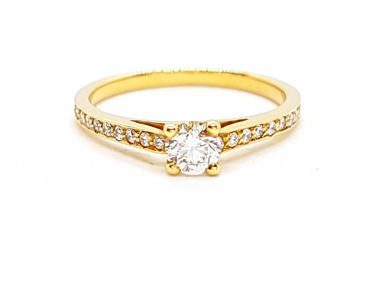 Bague Solitaire Or jaune Diamant - Image 13