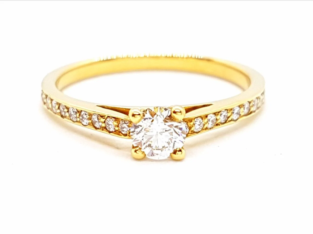 Bague Solitaire Or jaune Diamant - Image 14