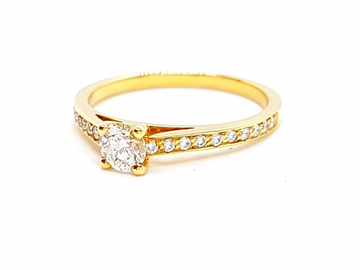 Bague Solitaire Or jaune Diamant - Image 21
