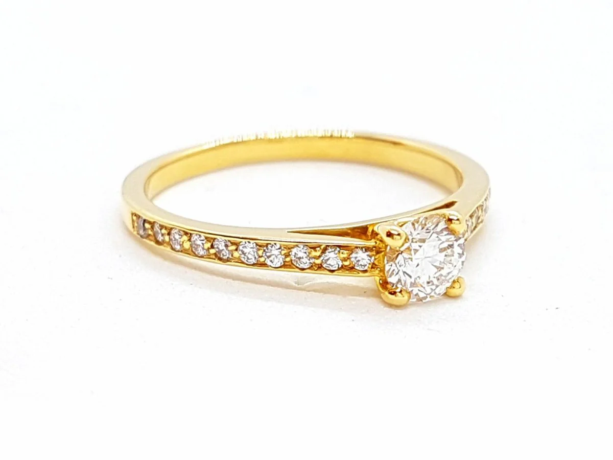 Bague Solitaire Or jaune Diamant - Image 3