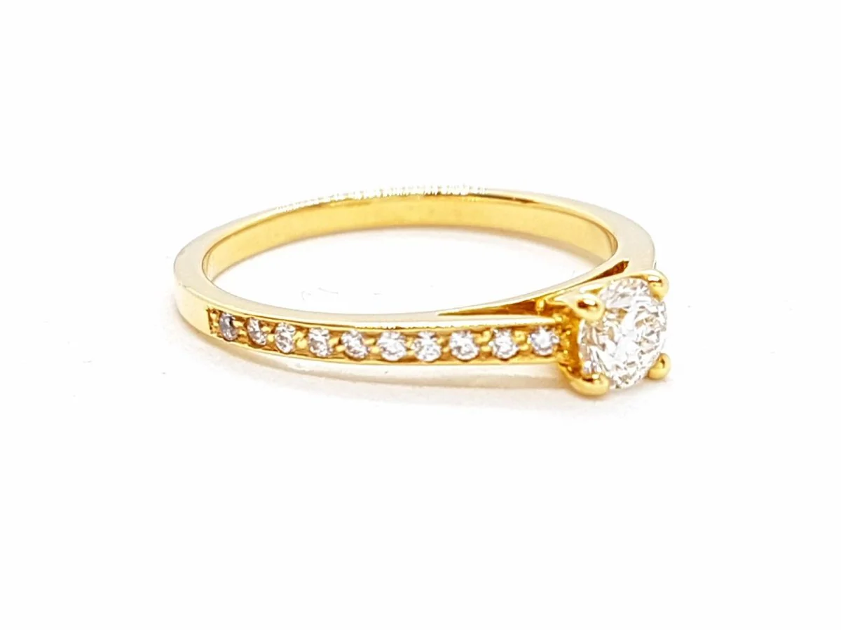 Bague Solitaire Or jaune Diamant - Image 4
