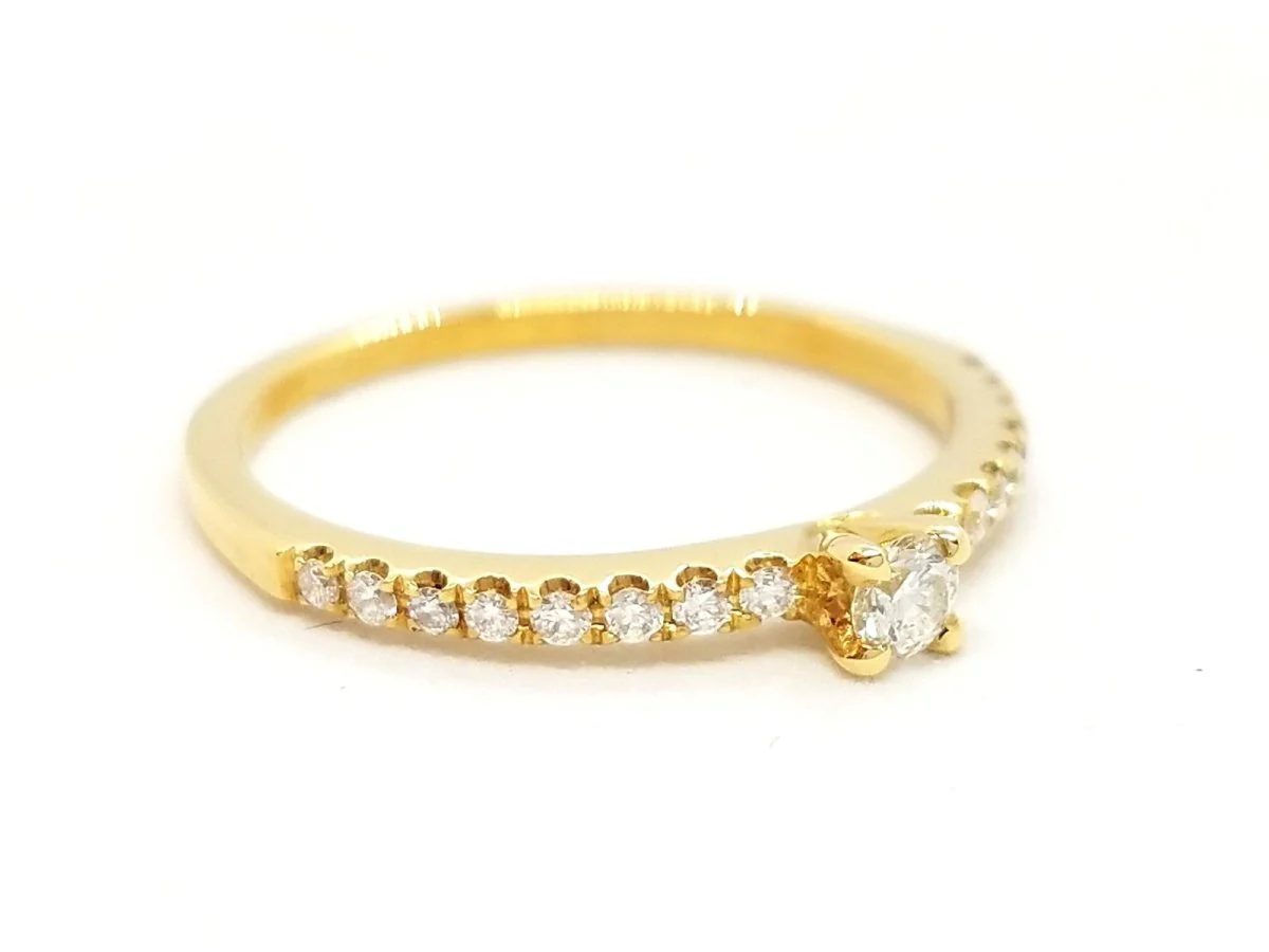 Bague Solitaire Or jaune Diamant - Image 12