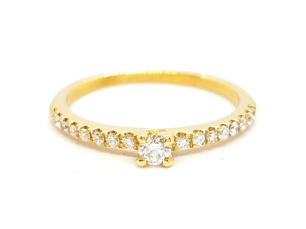 Bague Solitaire Or jaune Diamant - Image 3
