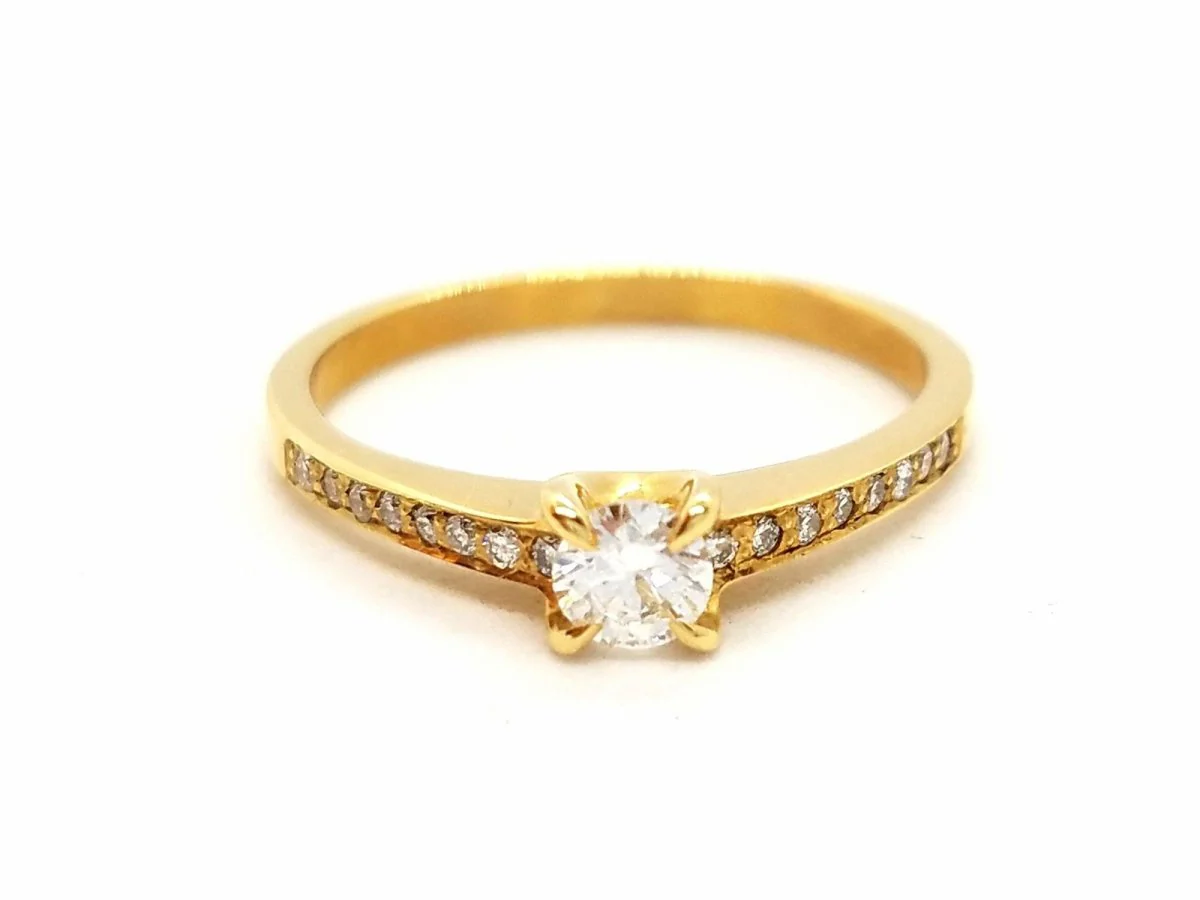 Bague Solitaire Or jaune Diamant - Image 4