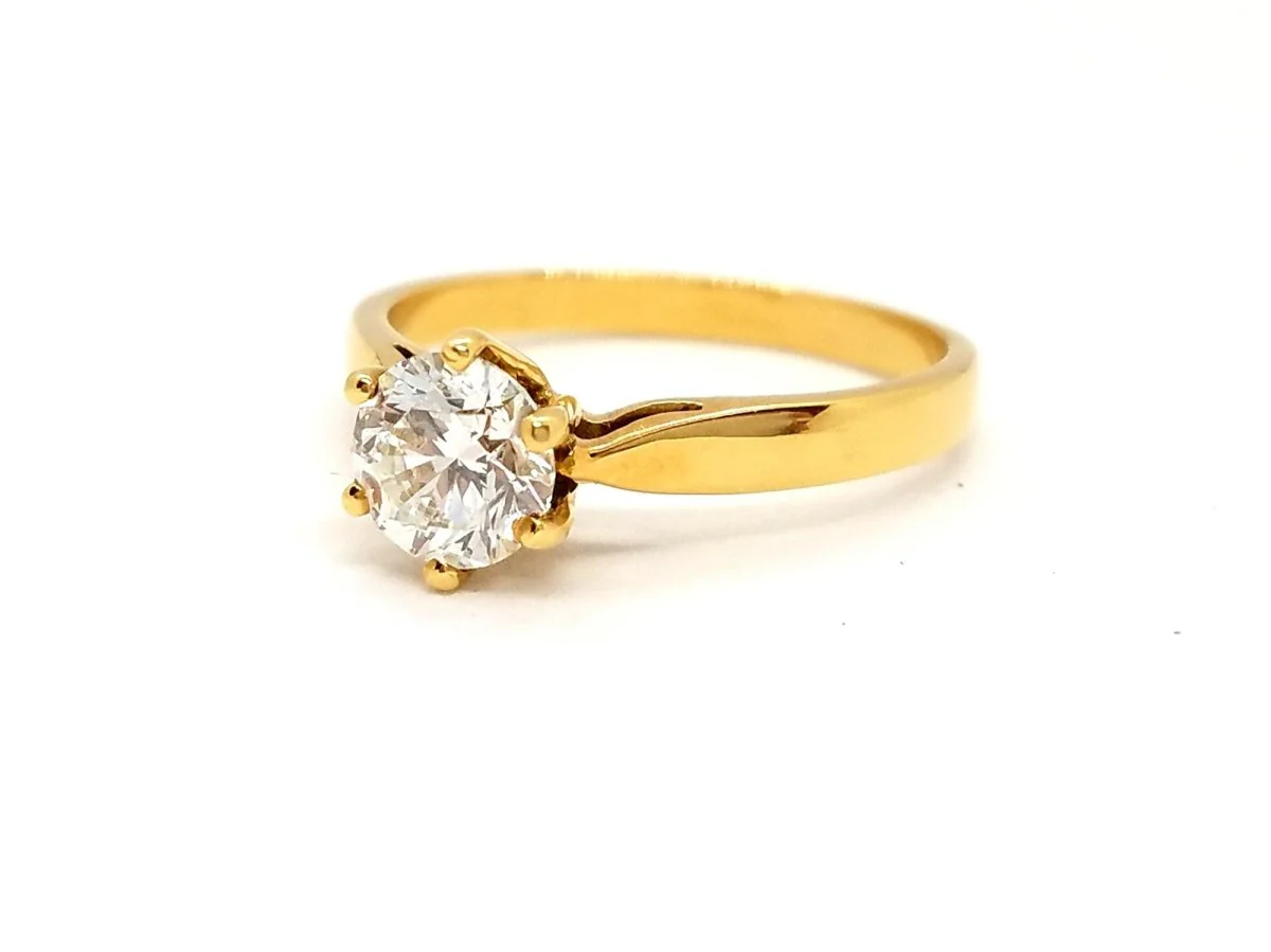 Bague Solitaire Or jaune Diamant - Image 8