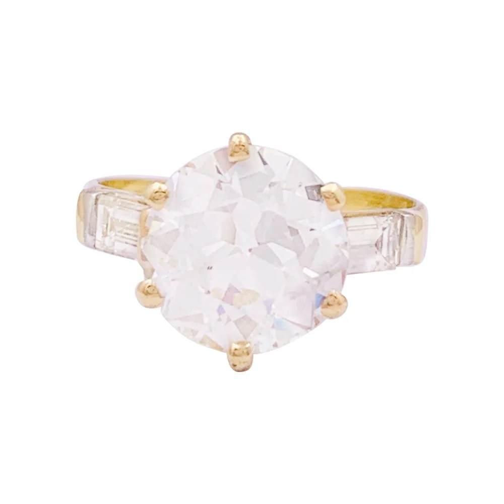 Bague Solitaire en or jaune et diamants
