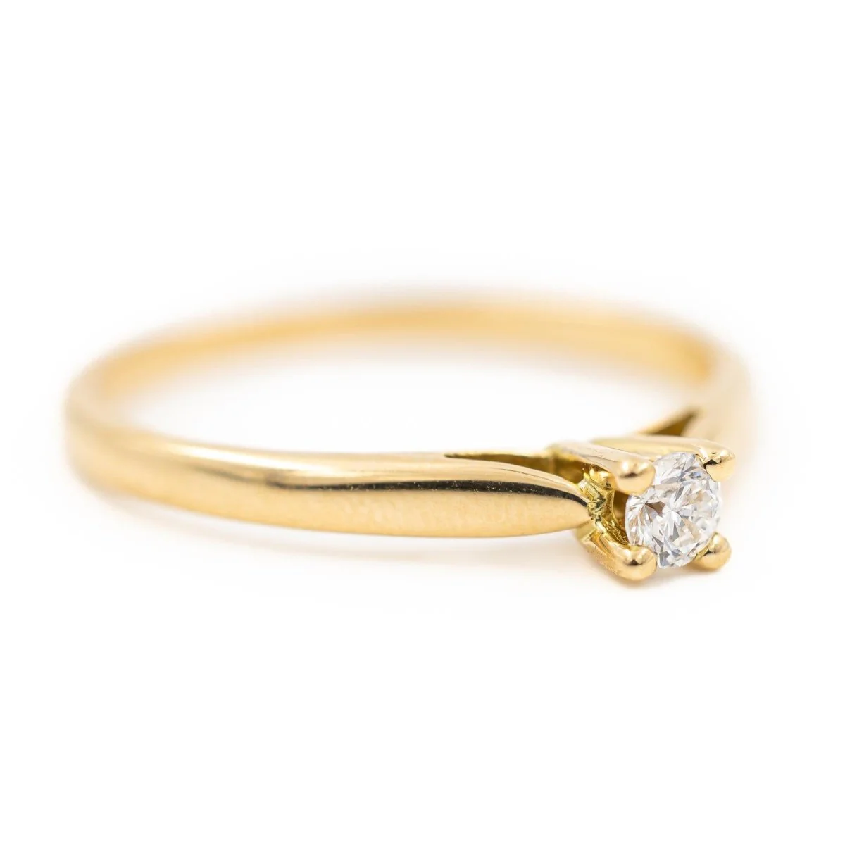 Bague Solitaire or jaune et diamant - Image 2