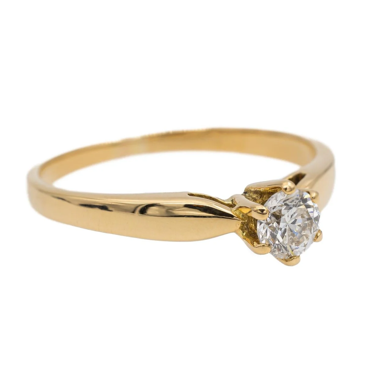 Bague Solitaire Or jaune Diamant - Image 7