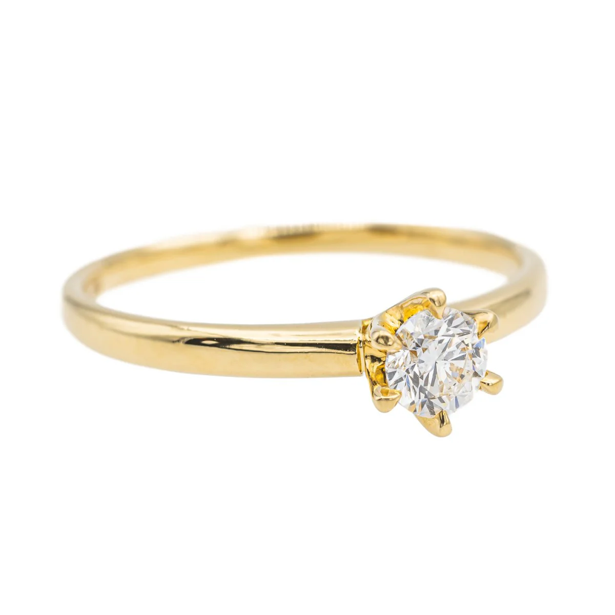 Bague Solitaire Or jaune Diamant - Image 7