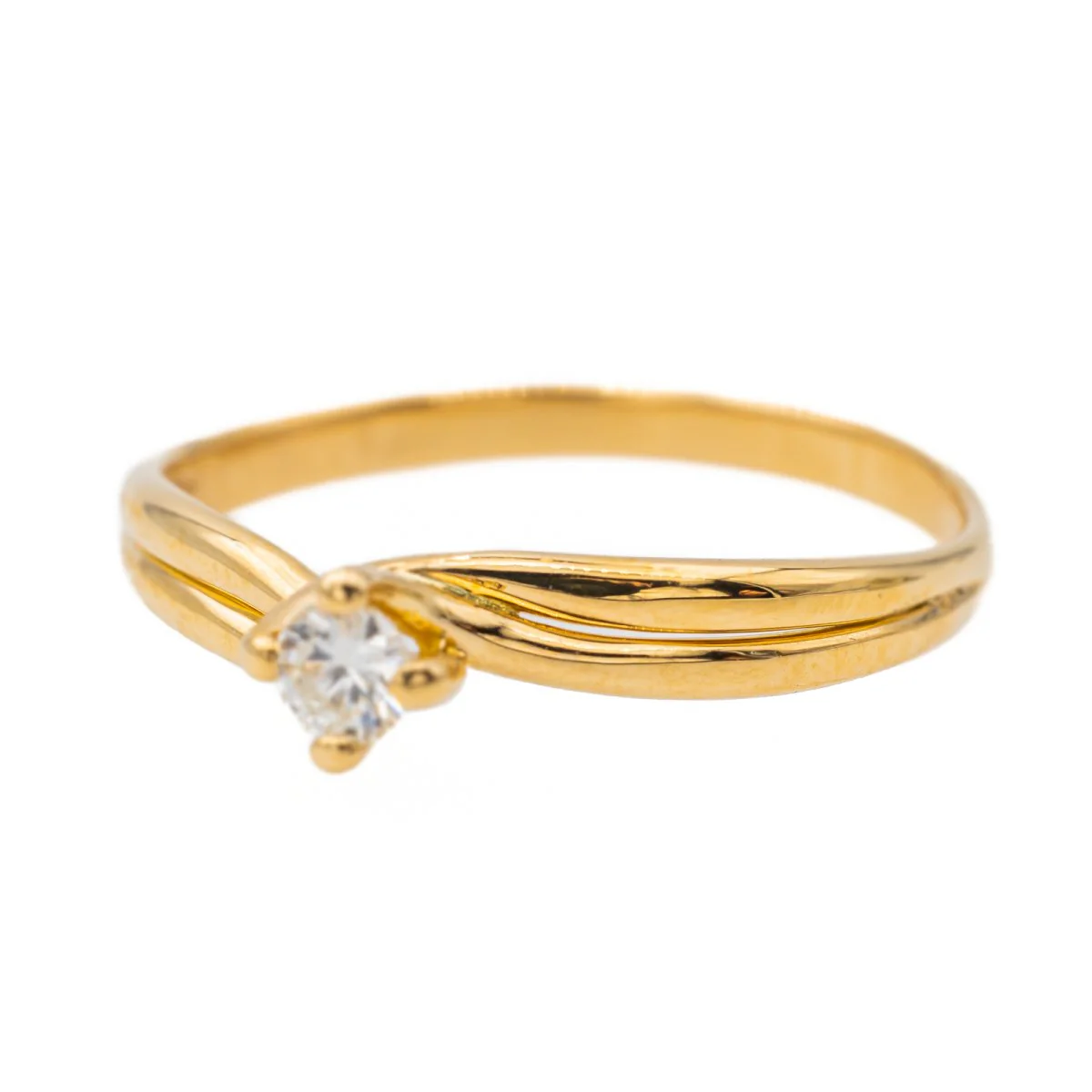 Bague Solitaire Or jaune Diamant - Image 3