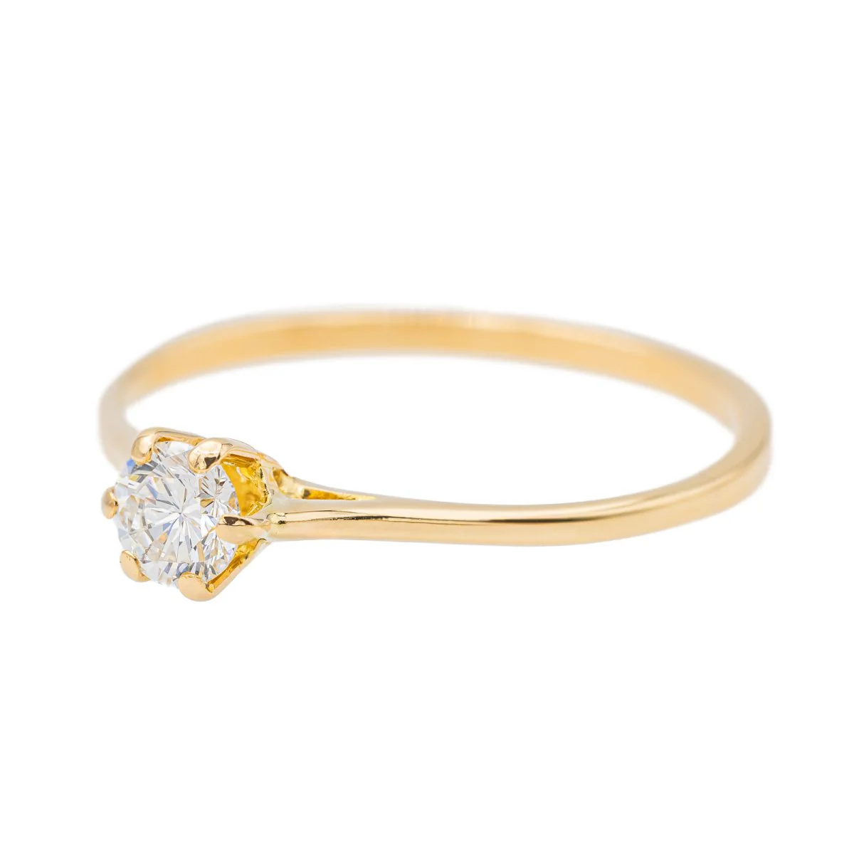 Bague Solitaire Or jaune Diamant - Image 3