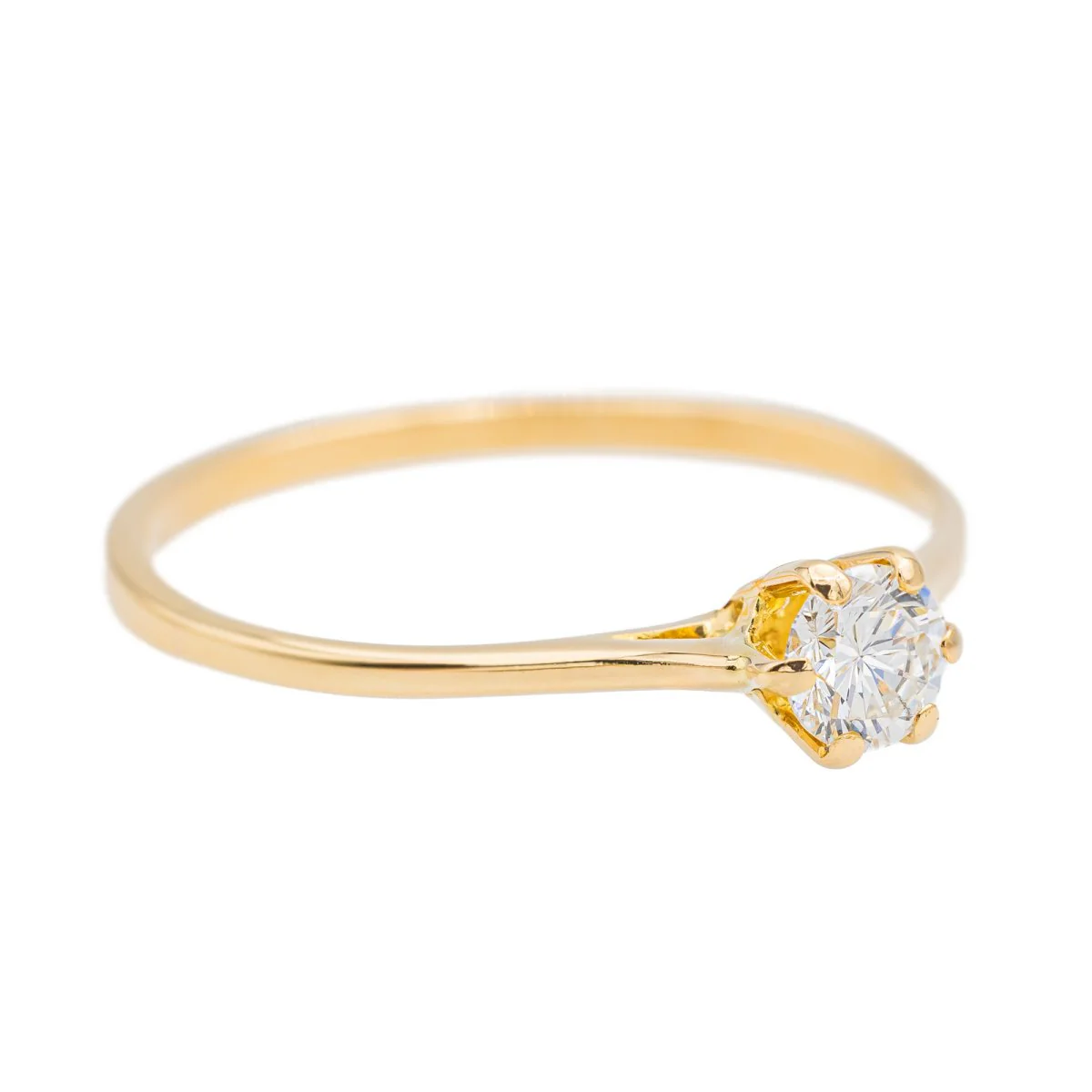 Bague Solitaire Or jaune Diamant - Image 7