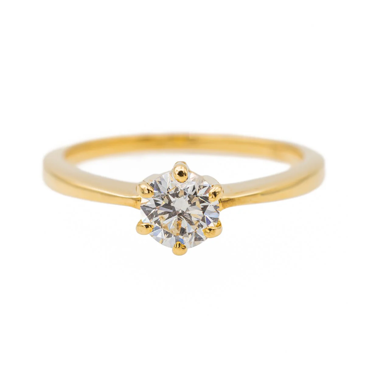 Bague Solitaire en or jaune et diamant