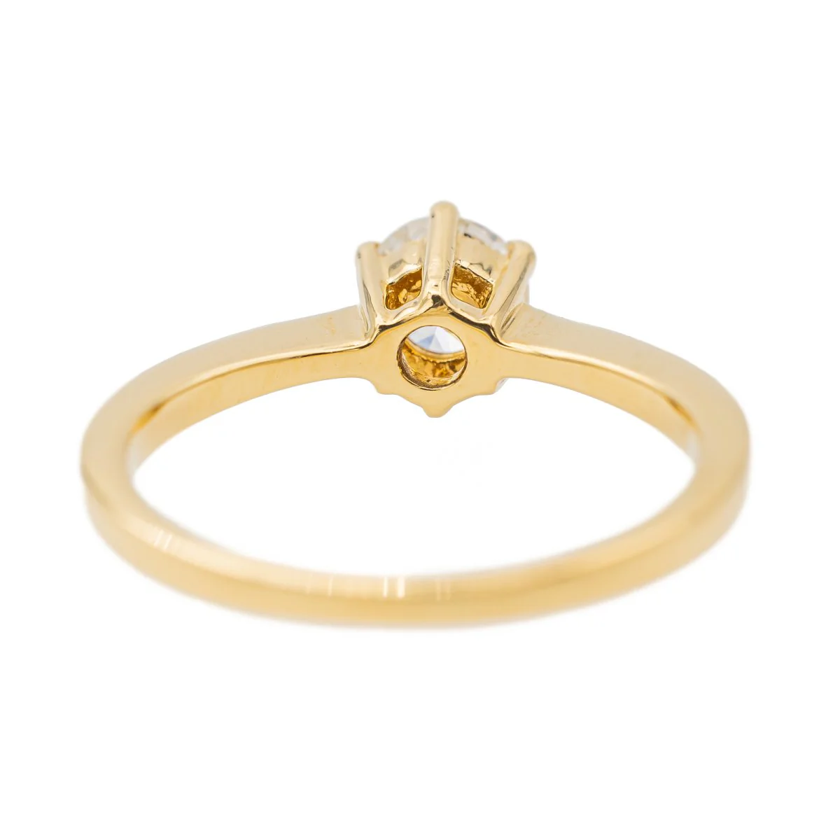Bague Solitaire en or jaune et diamant - Image 6