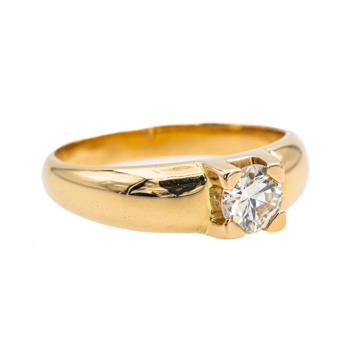 Bague Solitaire Or jaune Diamant - Image 6