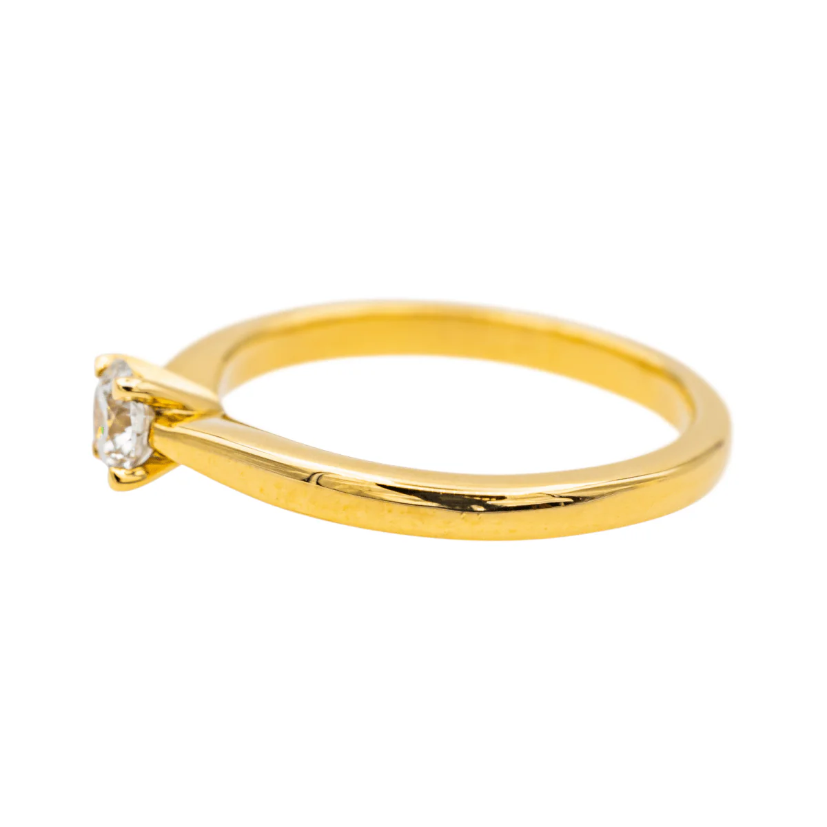 Bague Solitaire en or jaune et diamant - Image 4