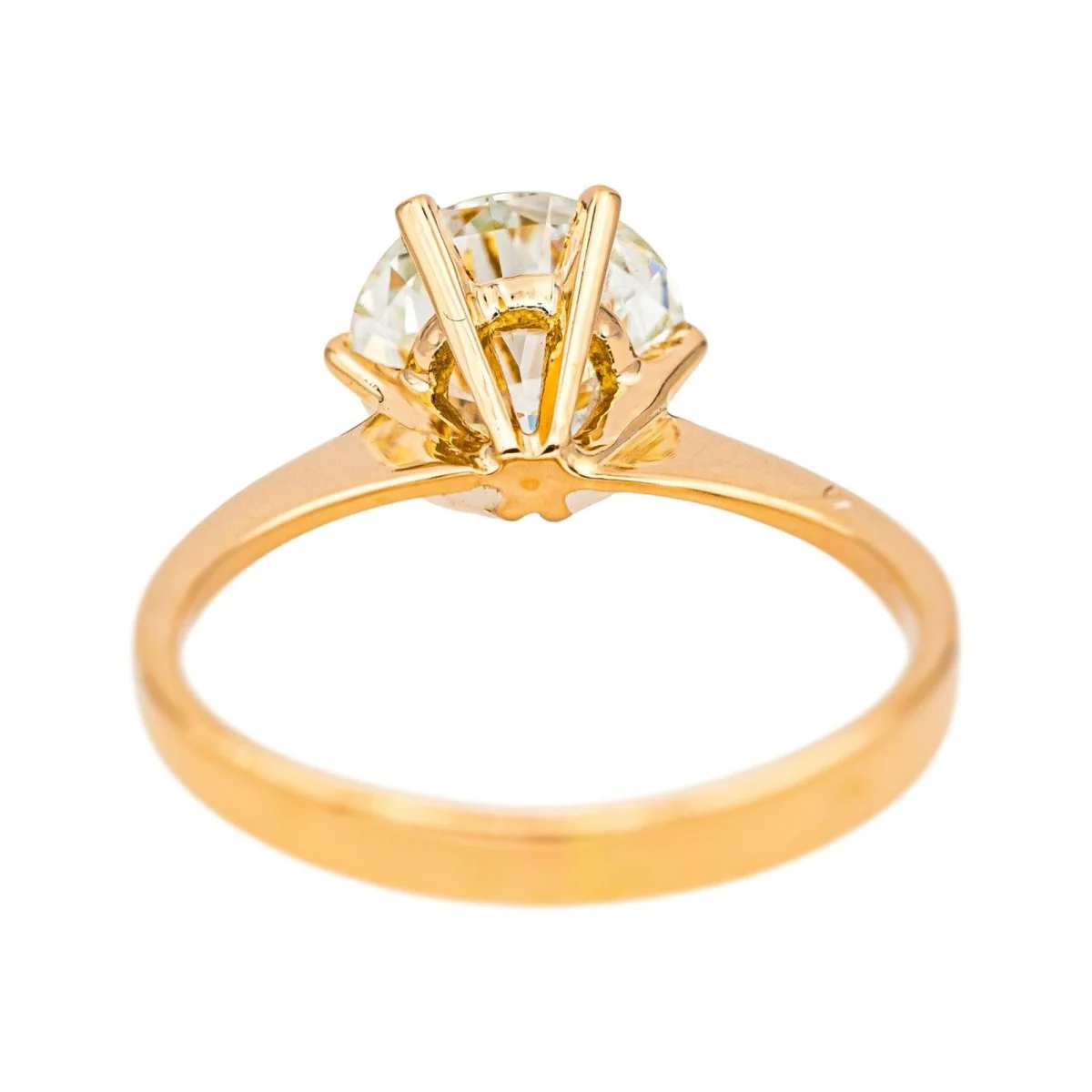 Bague Solitaire en or jaune et diamant - Image 5