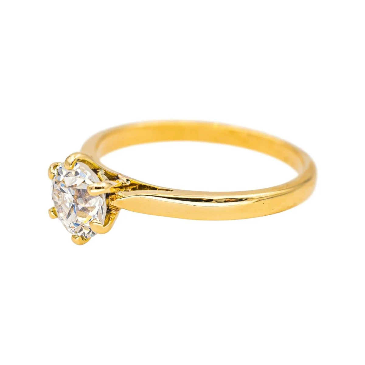 Bague Solitaire en or jaune et diamant - Image 4