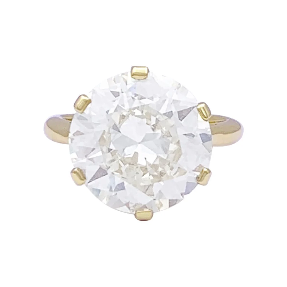 Bague Solitaire en or jaune et diamant 7,59 carats