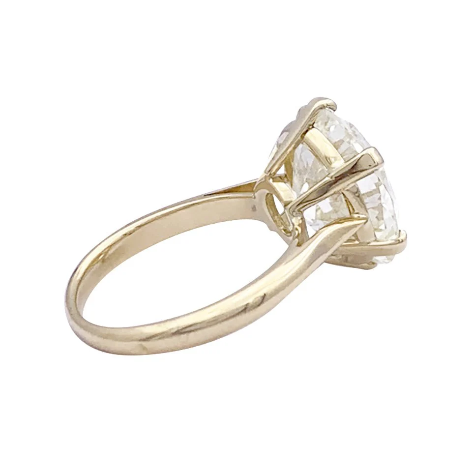 Bague Solitaire en or jaune et diamant 7,59 carats - Image 3