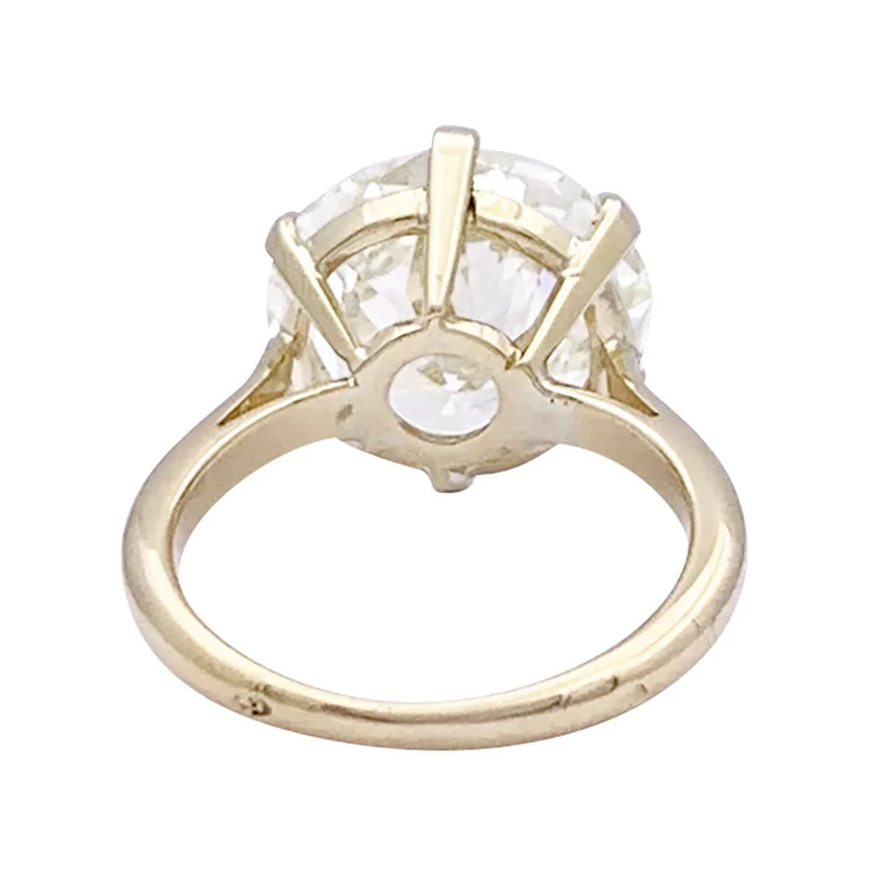 Bague Solitaire en or jaune et diamant 7,59 carats - Image 4