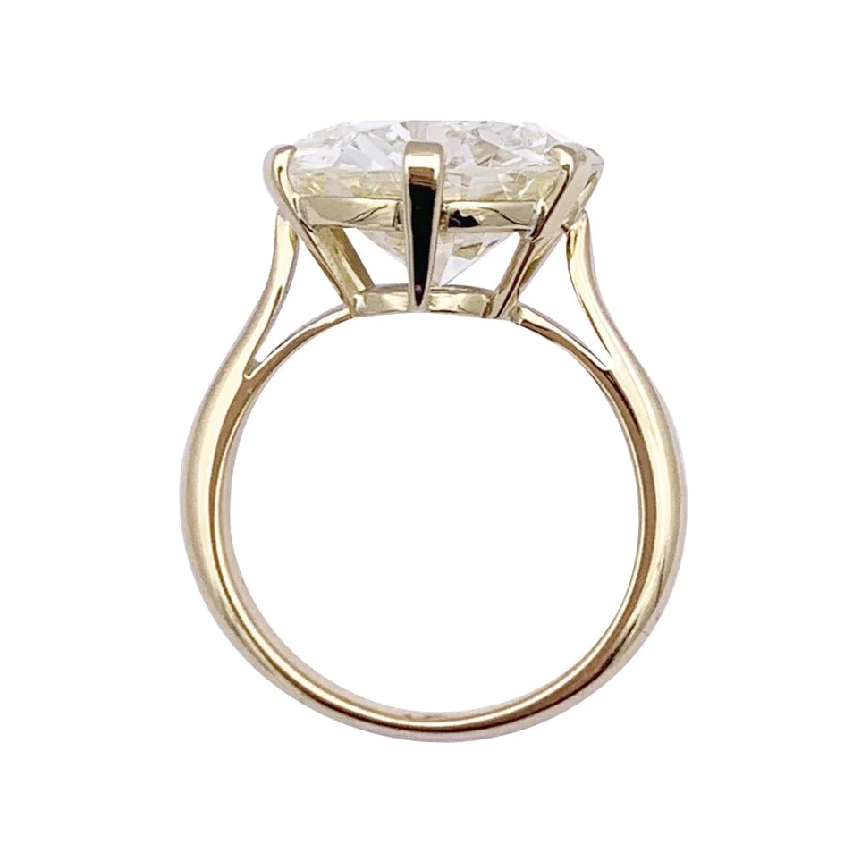Bague Solitaire en or jaune et diamant 7,59 carats - Image 6