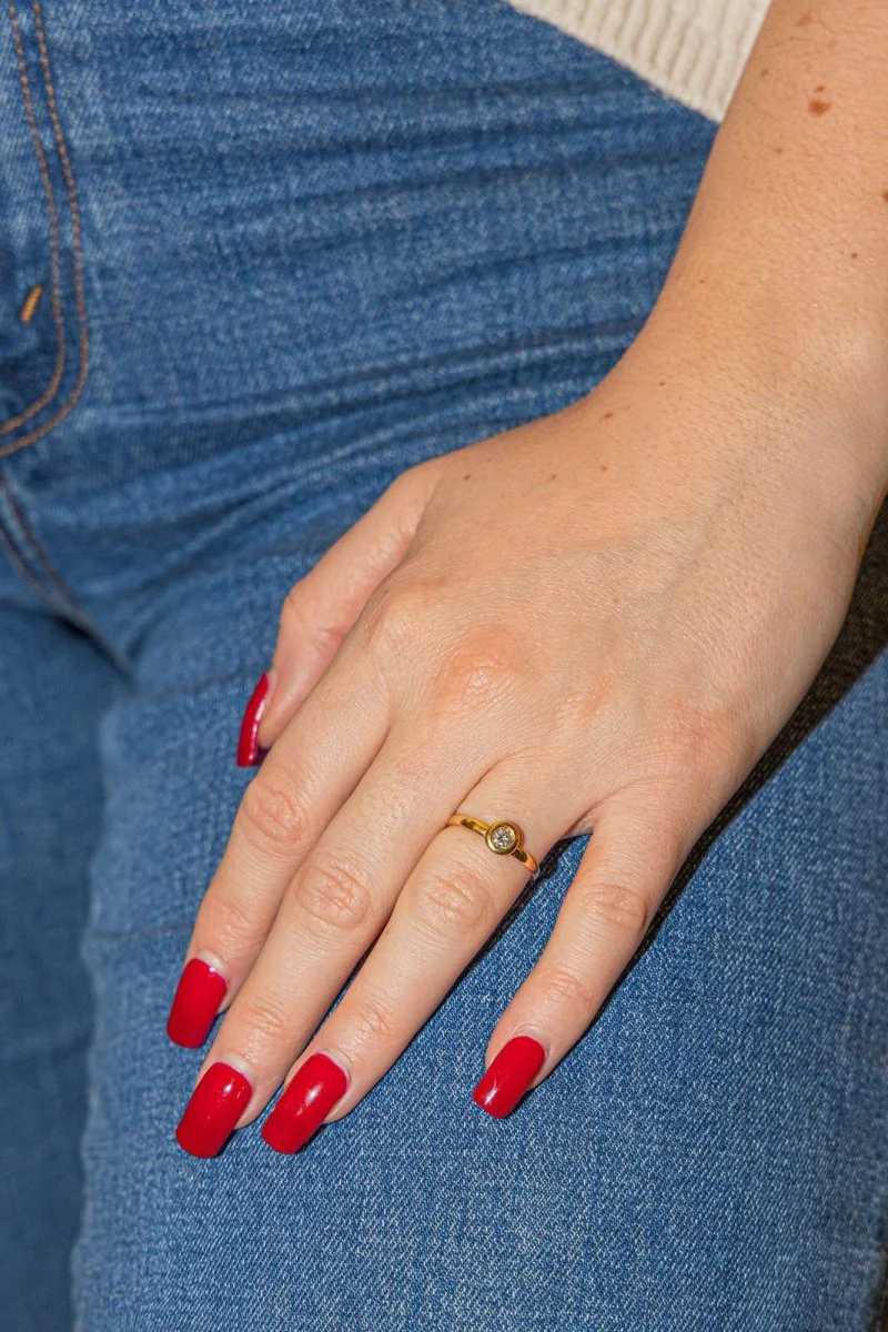 Bague Solitaire Or jaune Diamant - Image 2