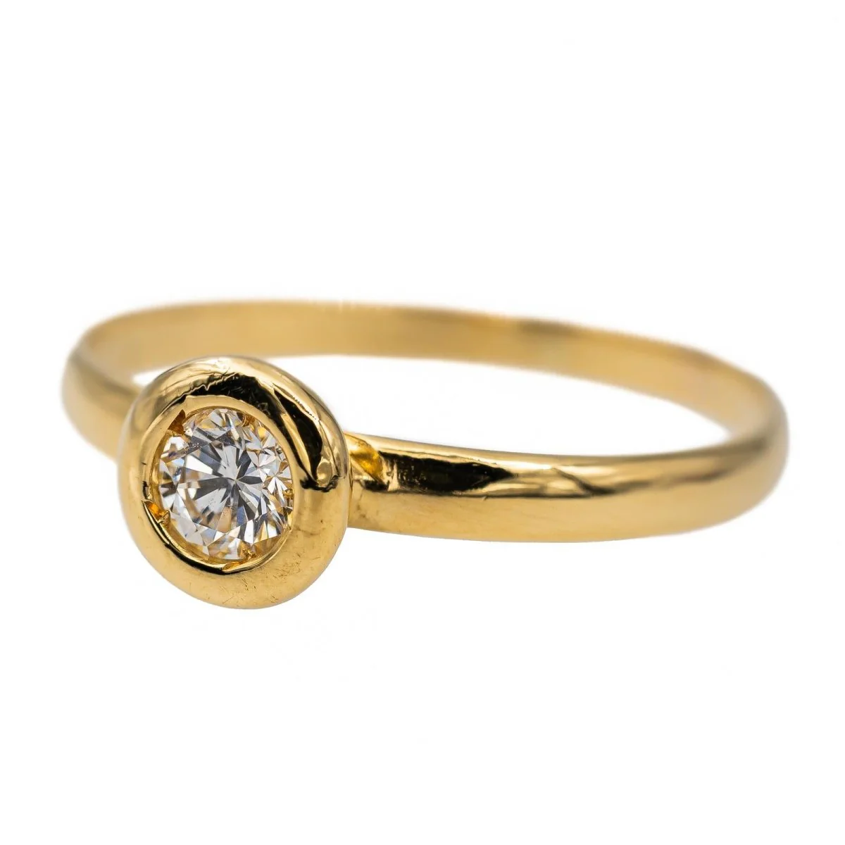 Bague Solitaire Or jaune Diamant - Image 3
