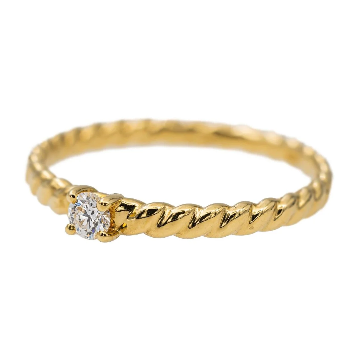Bague Solitaire Or jaune Diamant - Image 3