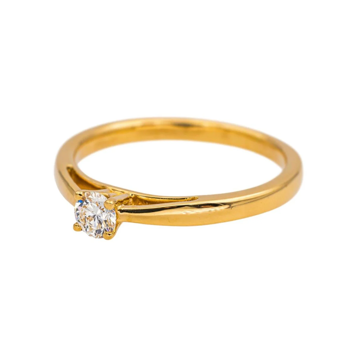 Bague Solitaire en or jaune et diamant - Image 3