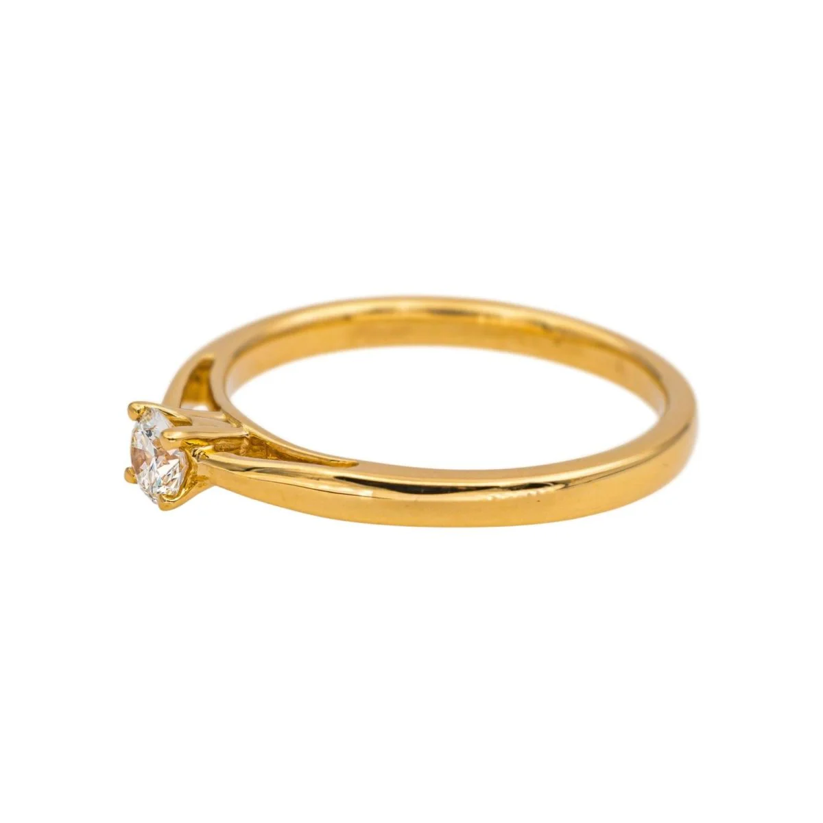 Bague Solitaire en or jaune et diamant - Image 4