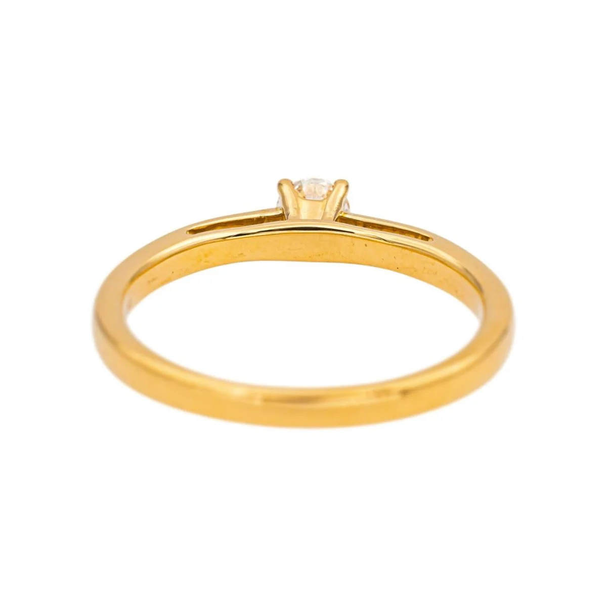 Bague Solitaire en or jaune et diamant - Image 5