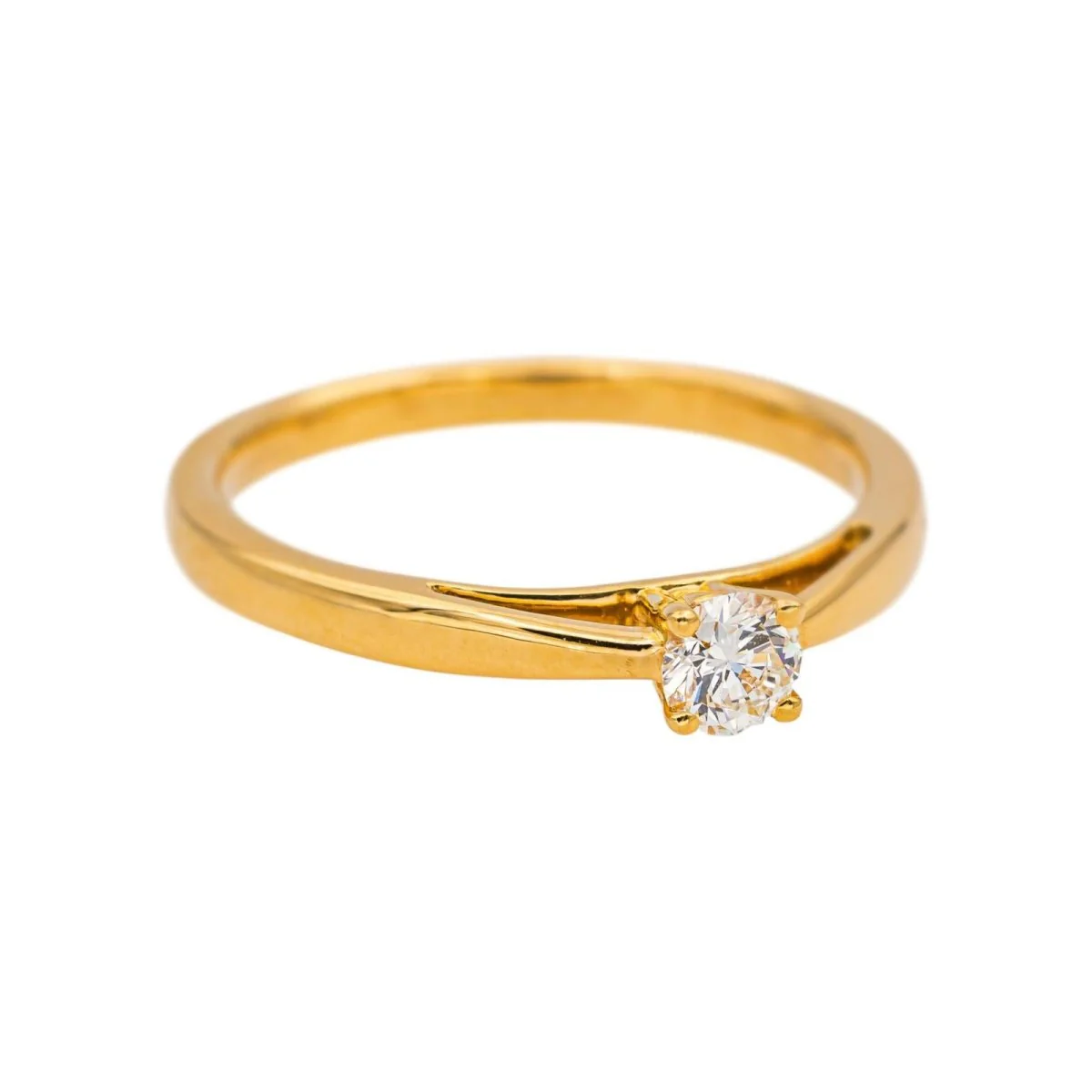 Bague Solitaire en or jaune et diamant - Image 6