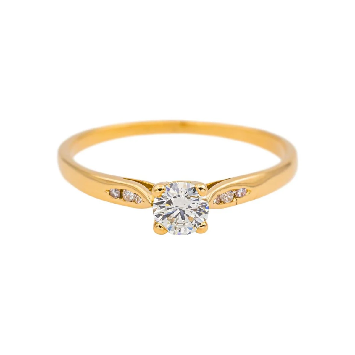 Bague Solitaire en or jaune et diamants