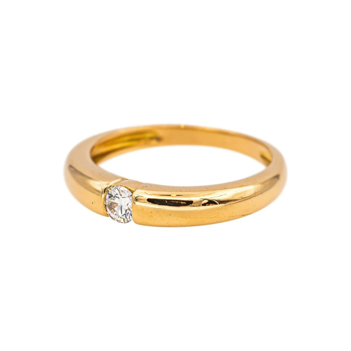 Bague Solitaire en or jaune et diamant - Image 3