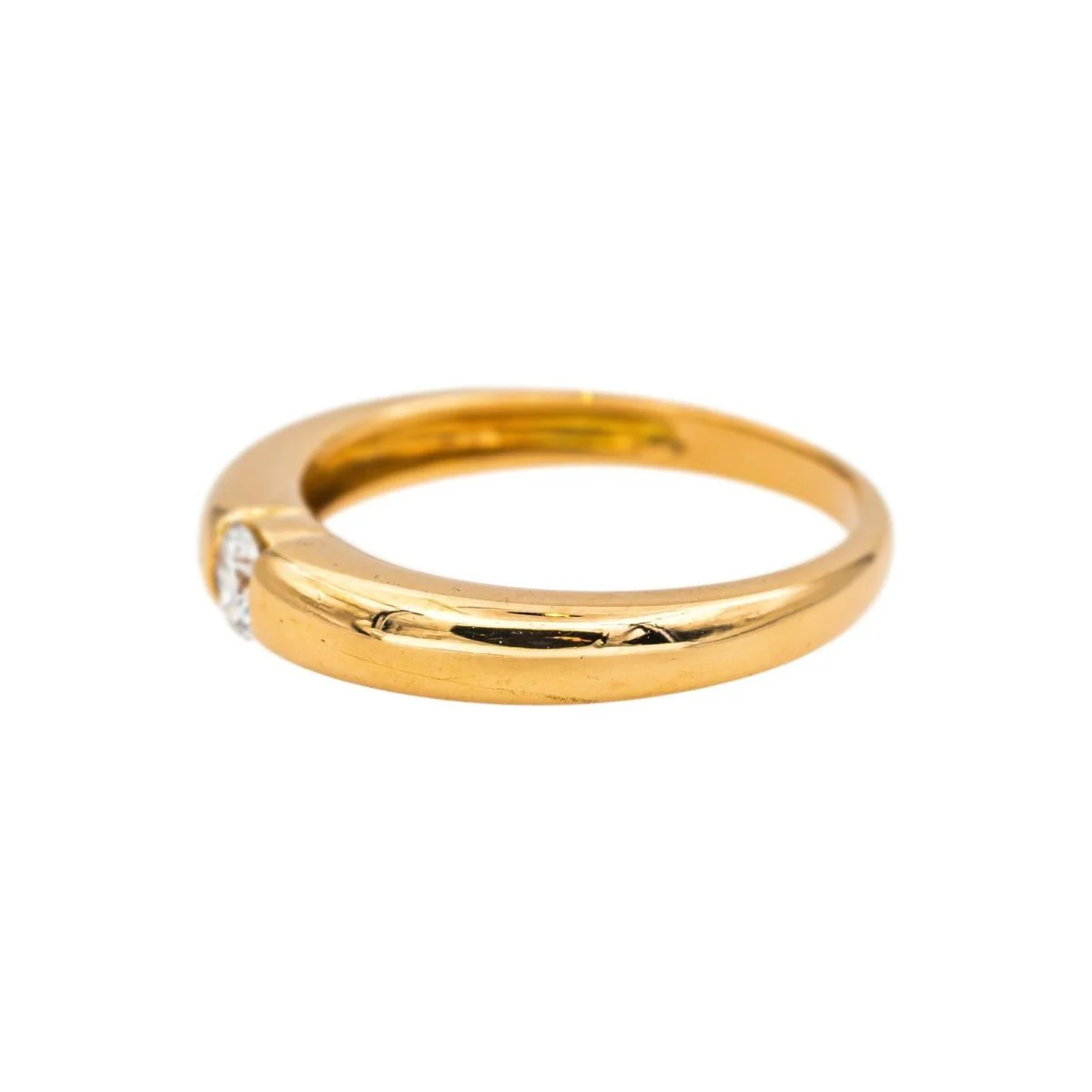 Bague Solitaire en or jaune et diamant - Image 4